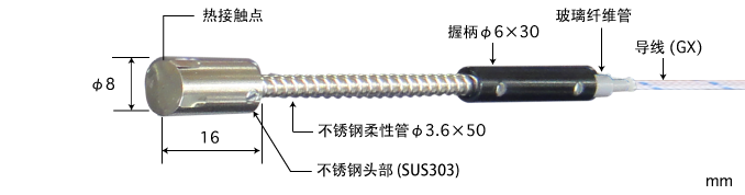 內(nèi)藏磁鐵型表面溫度傳感器 MG系列 E型熱電偶 MG-34E-GX1-ANP K型熱電偶 MG-34K-GX1-ANP